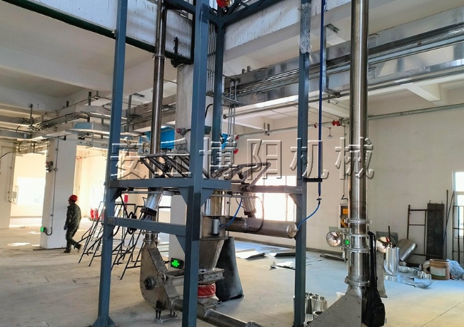 框架式噸袋拆袋機+管鏈?zhǔn)教嵘龣C