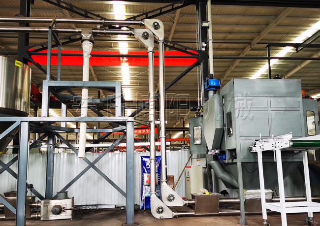 Z型管鏈提升機(jī)+自動拆包機(jī)械手