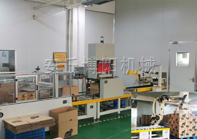 自動(dòng)開(kāi)箱、裝箱、封箱、碼垛線